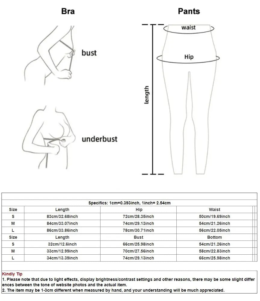Two Piece Women’s Yoga Sportswear Set – Gym Leggings with Bra and Shorts for Fitness Workout