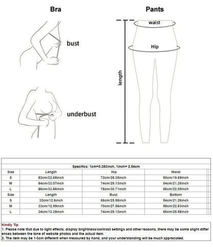 Two Piece Women’s Yoga Sportswear Set – Gym Leggings with Bra and Shorts for Fitness Workout