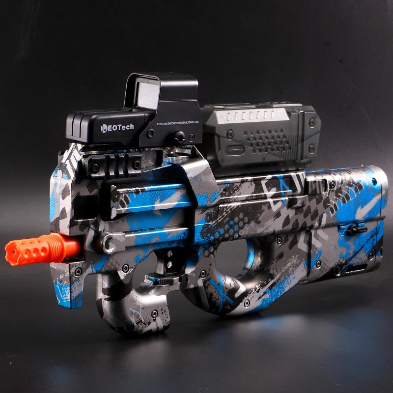Yuizukeot P90 Electric Gel Gun Plastic Toy Rifle - Blue