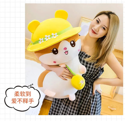 Hot 45-65cm Kawaii Hamster Plush Toy Big Size Cute Soft Stuffed Animals Sofa Pillow Plush Doll High-quality Kids Briday Gifts