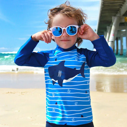 2025 Boys Swim Wear Two Pieces Set 3 to 4 5 6 7 8 9 10 11 12 Years Toddler Shark Print Infantil Long Sleeve Kids Swimming Suits