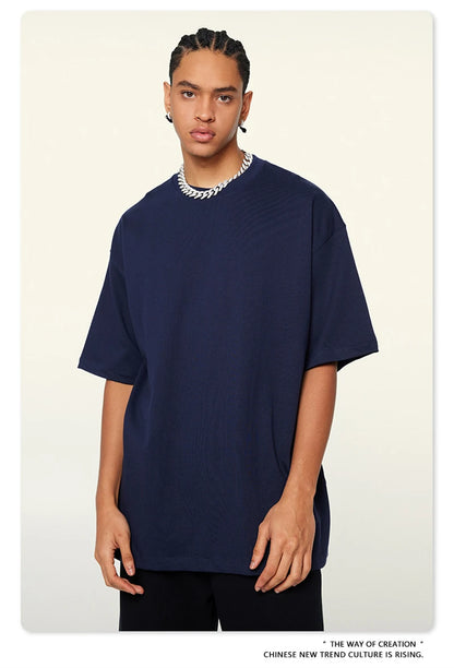 ZODF 2024 Heavy-Weight 345gsm Basic Solid T-Shirts For Men Unisex Women Summer Loose 100% Cotton T Shirt Brand Clothes HY0771