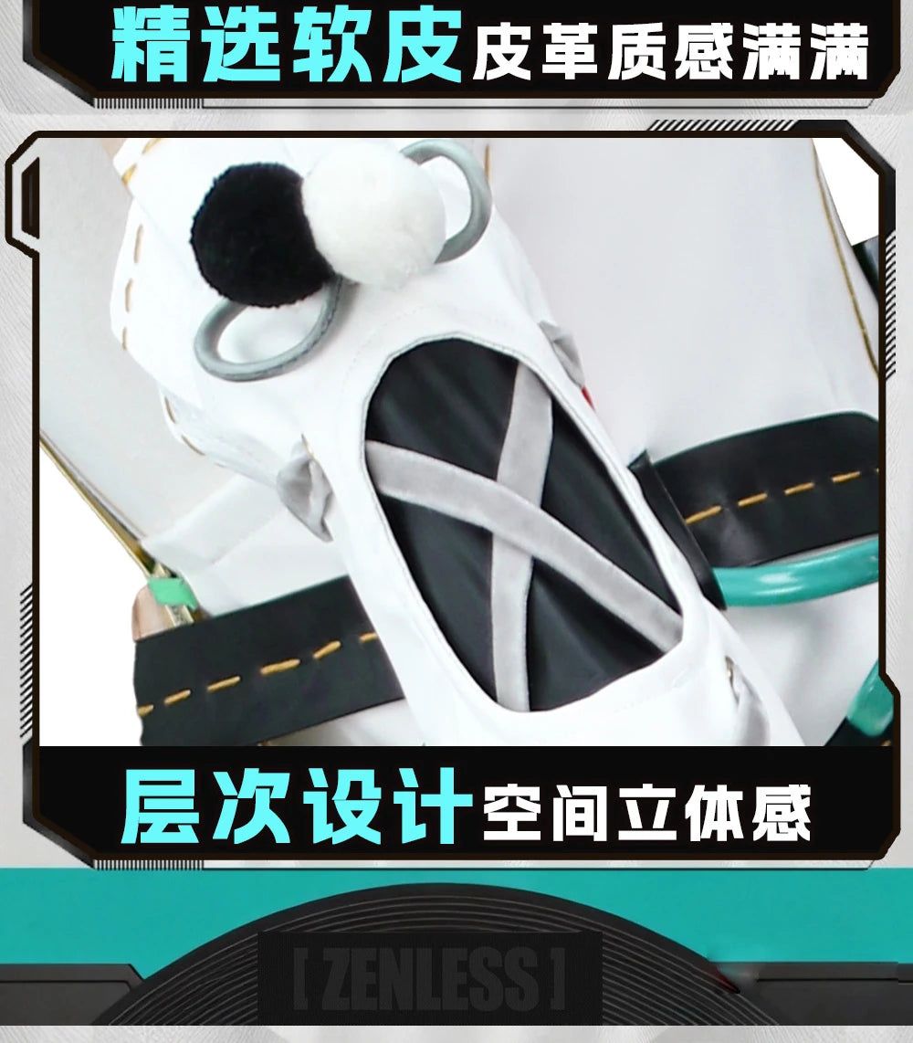 Dialyn Cosplay Costume Wig Zenless Zone Zero Uniform Earrings Headwear Telephone Prop Halloween Party Carnival for Women Girls