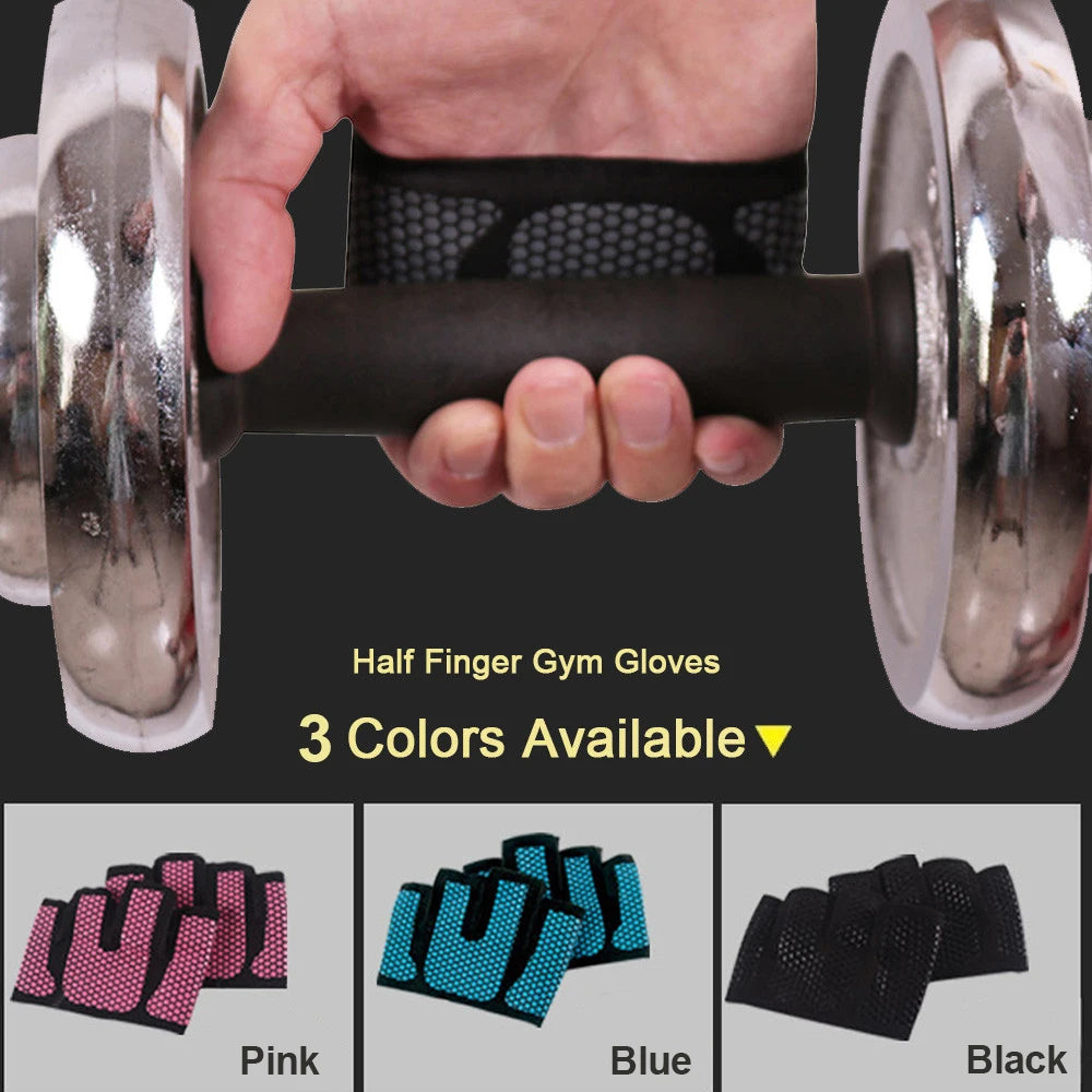 The Codex Gym Fitness Half Finger Gloves Men Women Anti-Slip Silicone Workout Weight Lifting Pull Up Hand Grip Protector