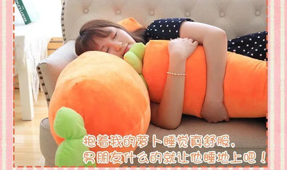 90/110cmKawaii Simulation Carrot Plush pillow toy Cute Soft Stuffed Vegetable Carrot Pillow Doll for Kids girl boy birthday Gift