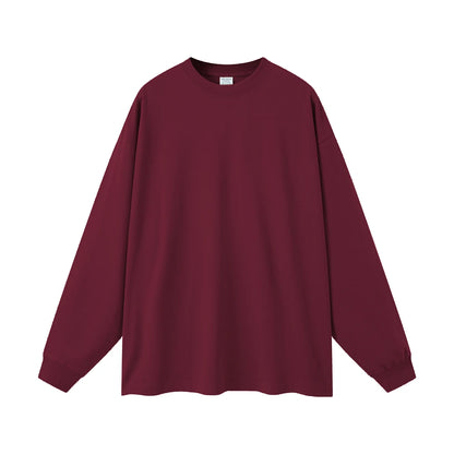 ZODF NEW Autumn Men's Solid Full Sleeve T Shirts Unisex Loose Oversized Casual 305GSM Cotton Basic T-Shirt Brand TEE HY0209