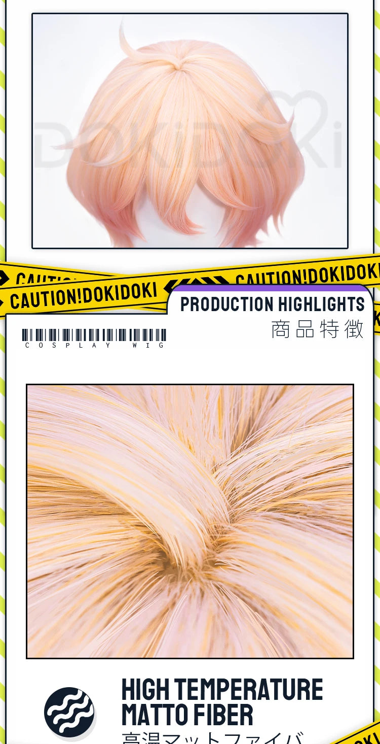 IN STOCK Dahlia Ifa Wig Game Genshin Impact DokiDoki Men Pink Hair Mondstadt Ifa Cosplay Dahlia Book Prop Free Wig Cap