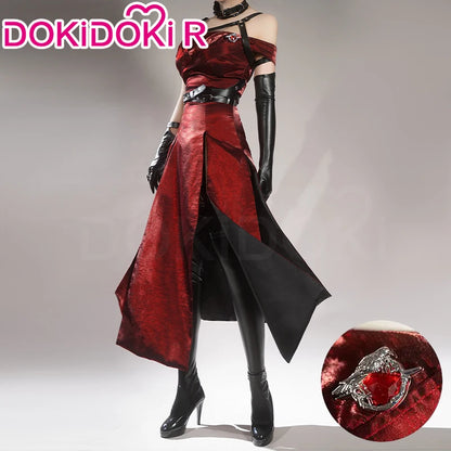 IN STOCK Enchanting Veil Heroine Cosplay Costume Game Love and Deepspace【S-2XL】DokiDoki-R Women Red Dress Shoes Sylus Plus Size