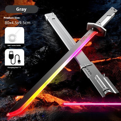 New Laser Sword with Smoke Multi-Color Changing LED Lights Sound Effects Sci-Fi Toy Prop for Kids and Adults Cosplay