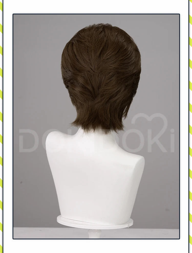 IN STOCK Jimmy Curly Wig Game Mouthwashing Cosplay DokiDoki Men 35cm Short Hair Jimmy Cosplay Free Wig Cap
