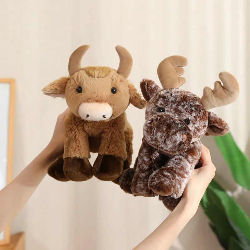 Cute Plush Animal Toys Set Panda Bear Fox Raccoon Elephant Giraffe Frog Soft Stuffed Dolls for Kids Sleep Appliance Baby Gift