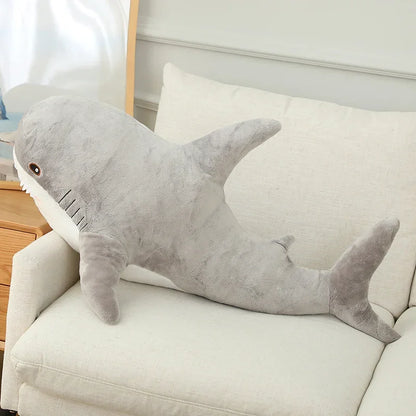 55-140cm Stuffed Lifelike Shark Plush Toy Stuffed Headed Shark Fierce Sea Animals Hug Throw Pillow Cushion for Boy Birthday