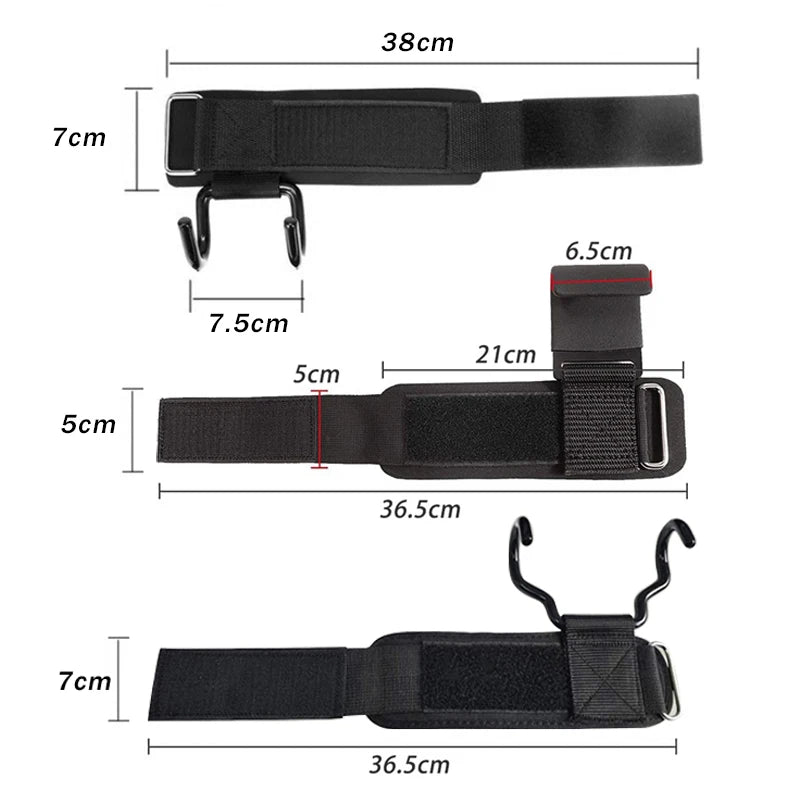 Weight Lifting Hook Grips with Adjustable Wrist Wraps for Gym Fitness Pull-Ups Powerlifting Gloves 1 Pair