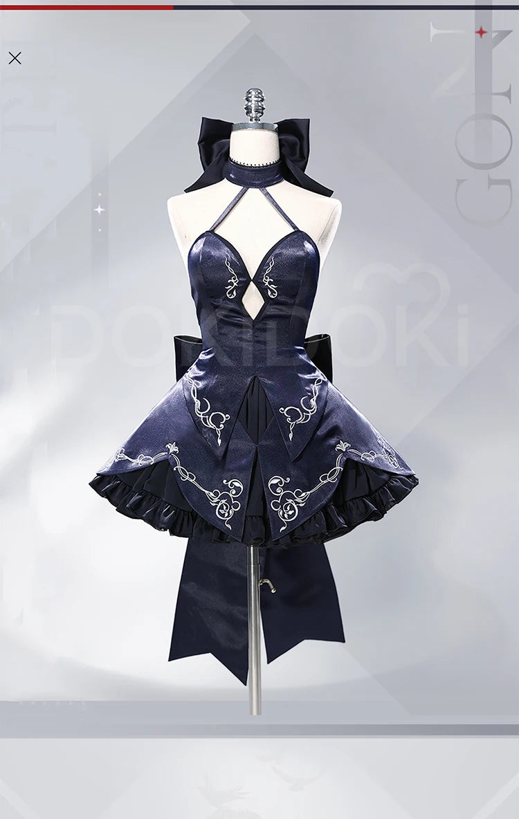 Saber Artoria Pendragon Cosplay Costume Game Fate/stay Night DokiDoki-R Women Black Saber Dress