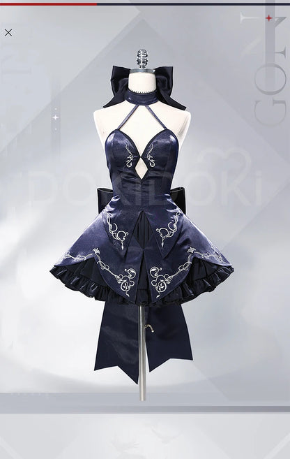 Saber Artoria Pendragon Cosplay Costume Game Fate/stay Night DokiDoki-R Women Black Saber Dress