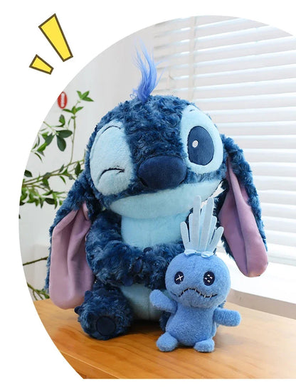30/85cm Lilo and Stitch Disney Plush Toys Pink Kawaii Scrump Anime Cartoon Plushie Sakura Stich Dolls Soft Stuffed Gift for Kids