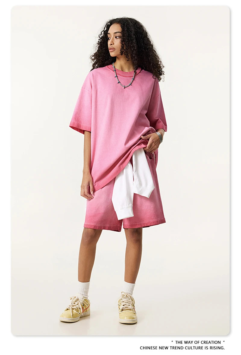 ZODF 2025 Summer Washed 275gsm Solid Cotton T-shirt For Men Unisex Oversized Short Sleeve T Shits Brand Tops HY0981