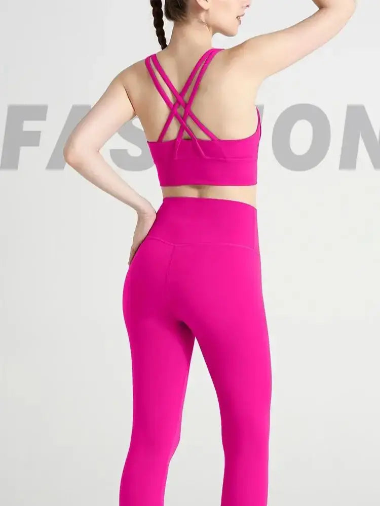 2024 Women’s 2 Piece Yoga Tracksuit Quick Dry Breathable Fitness Set Sports Bra and Leggings