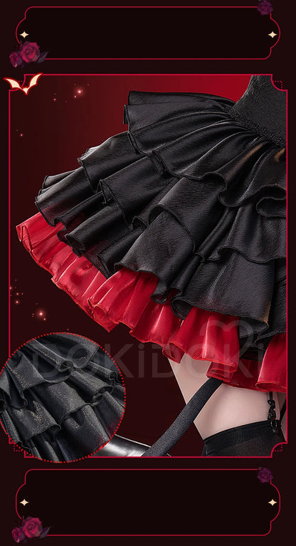 Tetoo Cosplay Costume Game Cosplay DokiDoki-R Women Cute Halloween Evil Dress Kasanee Tetoo Cosplay Wings