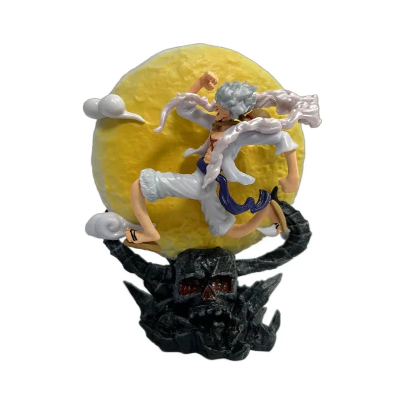 14cm One Piece Anime Figure Moon Fairy Nika Monkey D Luffy Gear 5 With Moon Light Action Figure Statue Model Collection Toys