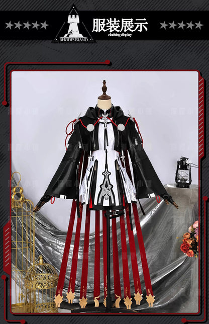 Arknights Exusiai The New Covenant Cosplay Costume Wig Uniform Jacket Headwear Earrings Halloween Party for Women Girls Carnival