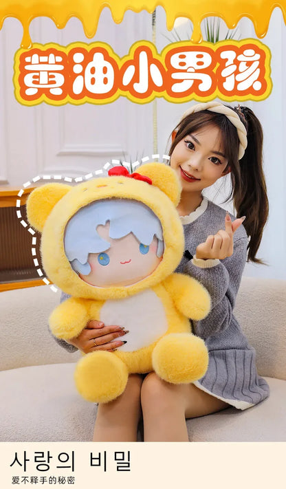 New 35/45/55CM Kawaii Movie Peripheral Yellow Little Bear Boy Stuffed Toy Soft Doll Pillow Decoration Children's Birthday Gif