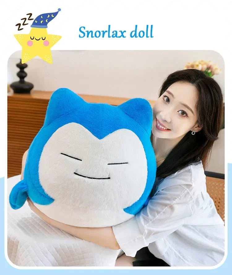 30-65cm Pokemo Snorlax Plush Toy Pillow Cute  Anime Cartoon Snorlax Doll Huge Cushion Sleep Pillow for Kids Birthday Xmas Gift