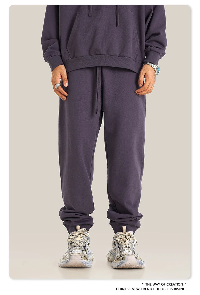 ZODF 2024 Autumn Winter Unisex Solid Sweatpants Heavyweight 440gsm Casual Loose Fit Sport Joggers HY0890