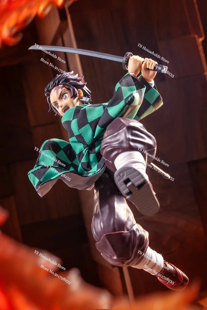 1/12 Kamado Tanjirou Flame Plaid Windbreaker Tomioka Giyuu Spout Matching Color Toy Accessory For Shf Anime Demon Slayer Soldier