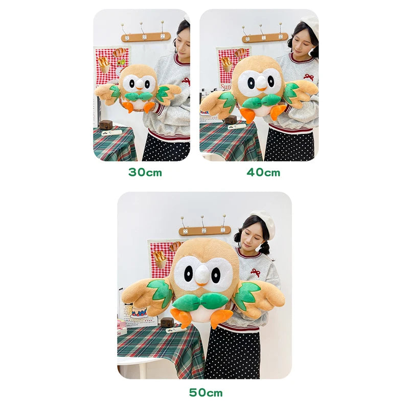 30/50cm Pokemon Plush Toys Rowlet Birthday Cartoon Large Pillow Doll Cute Ornament Stuffed Plushie Bird Pokémon Gift for Kids