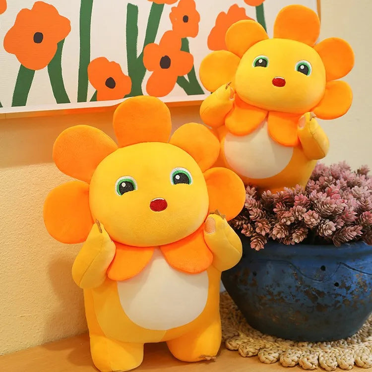 Kawaii Sunflower Nailong Plush Toy Cartoon Smile Dinosaur Silly Cute Stuffed Anime Sofa Pillow Room Decor for Kids Birthday Gift