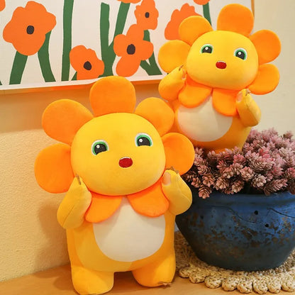 Kawaii Sunflower Nailong Plush Toy Cartoon Smile Dinosaur Silly Cute Stuffed Anime Sofa Pillow Room Decor for Kids Birthday Gift
