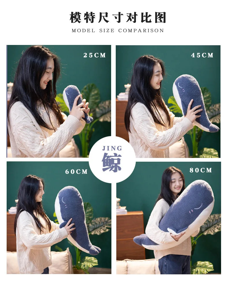 1pc 25CM Cartoon Super Soft Plush Toys Sea Animal Big Blue Whale Soft Toy Stuffed Animal Fish Lovely Children's birthday gifts