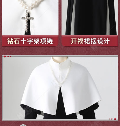 Anime My Dress-Up Darling Marin Kitagawa Cosplay Costume Nun Dress Uniform Hat Necklace Season 2 Halloween Party for Women Girls