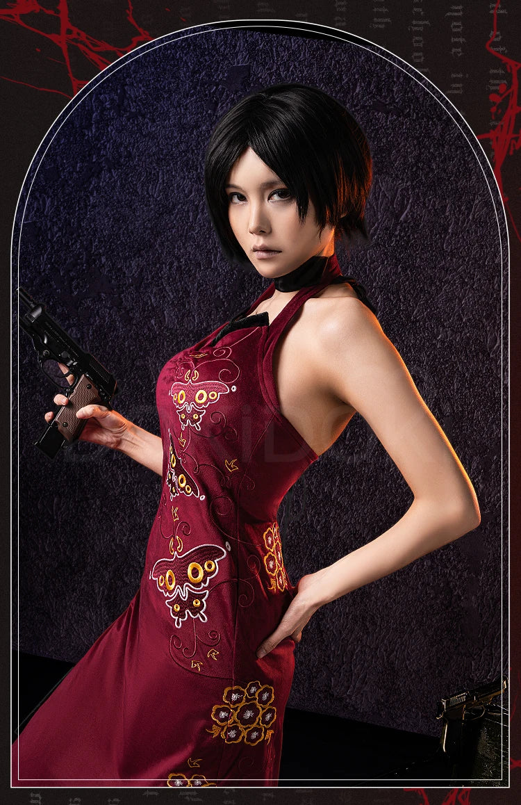 IN STOCK Adaa Wongg Cosplay Costume Game Cosplay【XS-3XL】DokiDoki-R Women Sexy Red Cheongsam Dress Plus Size