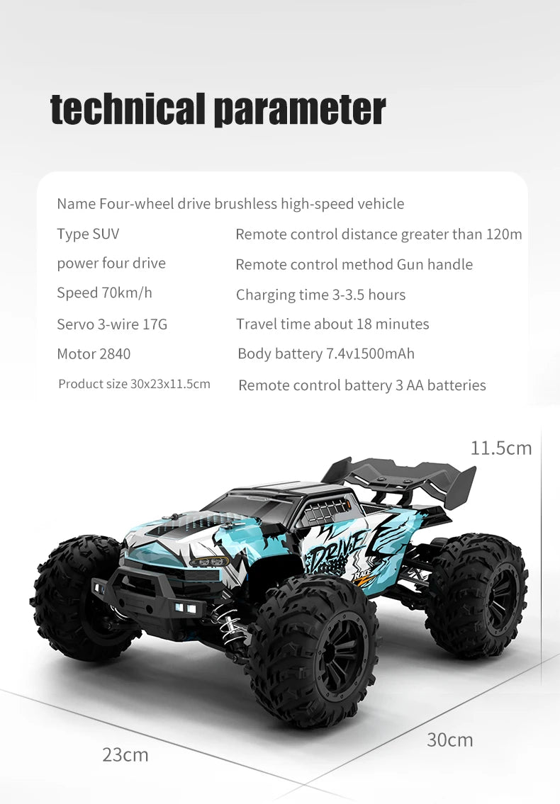 SCY 1:16 70KM/H or 50KM/H 4WD RC Car with LED Remote Control Cars High Speed Drift Monster Truck for Kids Vs Wltoys 144001 Toys