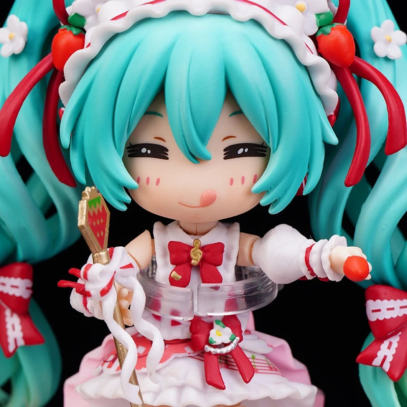 10cm/3.94in #1939 Hatsune Miku Anime Figure 15th Anniversary Strawberry Miku Action Figure #1940 Miku Collection Model Doll Toys