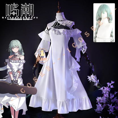 Wuthering Waves Phrolova Cosplay Costume Wig White Dress Fractsidus Carnival Halloween Party for Women Girls Accessory iCoser