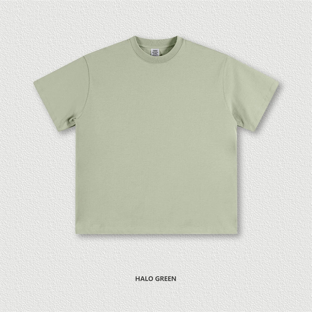 ZODF 2024 Heavy-Weight 345gsm Basic Solid T-Shirts For Men Unisex Women Summer Loose 100% Cotton T Shirt Brand Clothes HY0771