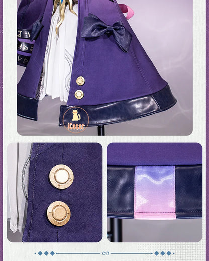 Honkai Star Rail Cyrene Cosplay Costume Wig Dress Headwear Game Uniform Amphoreus Halloween Party for Women Girls Outfit iCoser