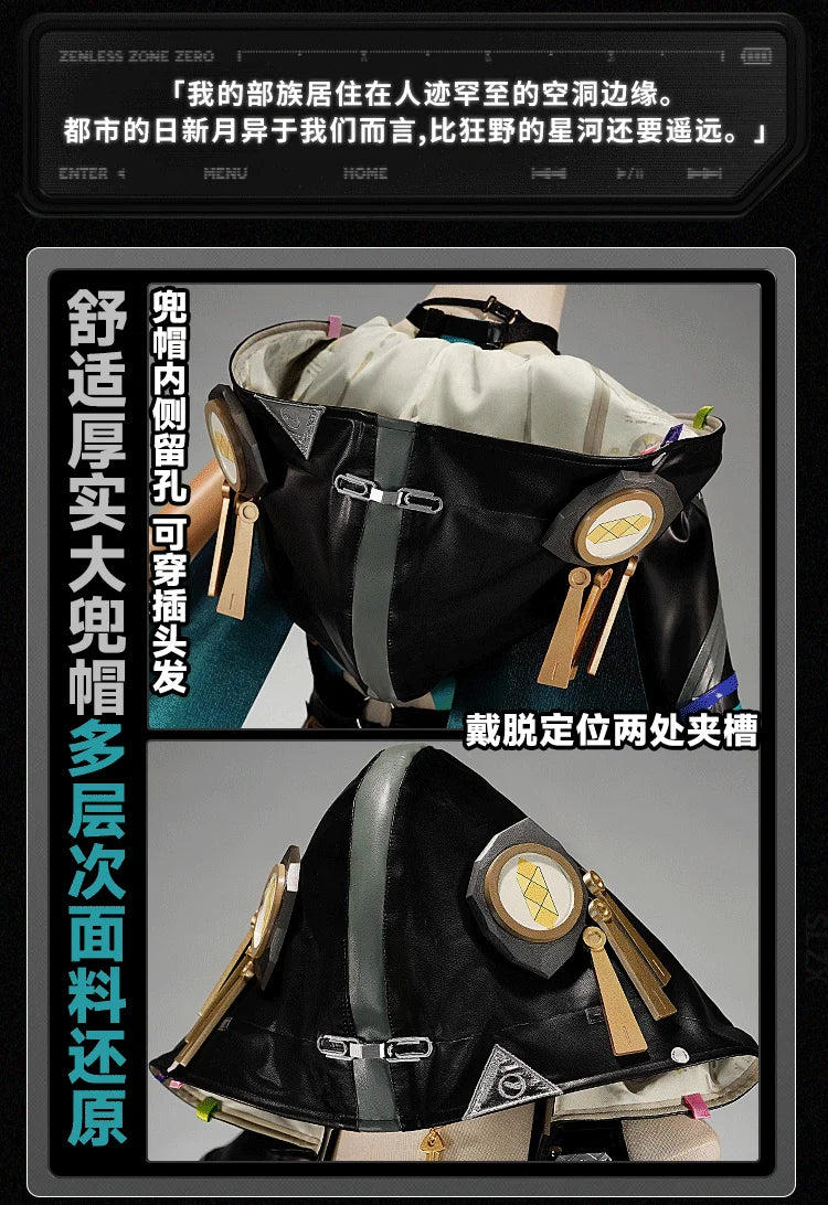 Zenless Zone Zero Lucia Cosplay Costume Wig Bodysuit Uniform Headwear Tail Spook Shack Halloween Party for Women Girls Outfit