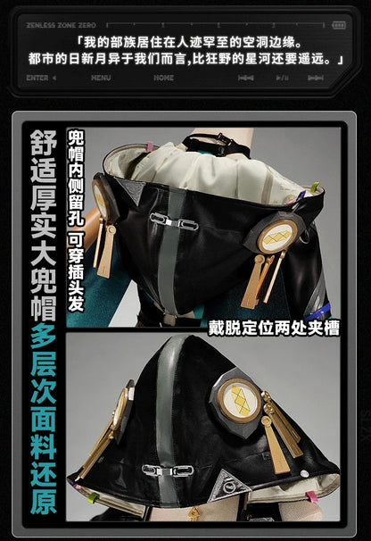 Zenless Zone Zero Lucia Cosplay Costume Wig Bodysuit Uniform Headwear Tail Spook Shack Halloween Party for Women Girls Outfit