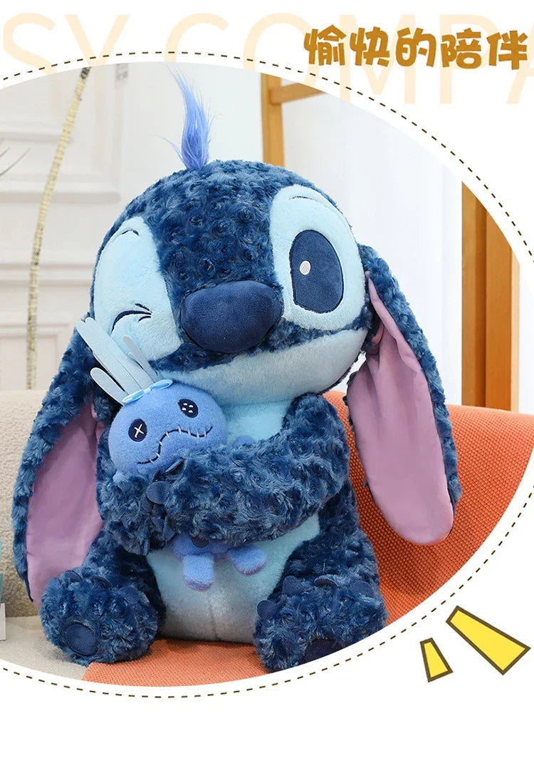 30/85cm Lilo and Stitch Disney Plush Toys Pink Kawaii Scrump Anime Cartoon Plushie Sakura Stich Dolls Soft Stuffed Gift for Kids