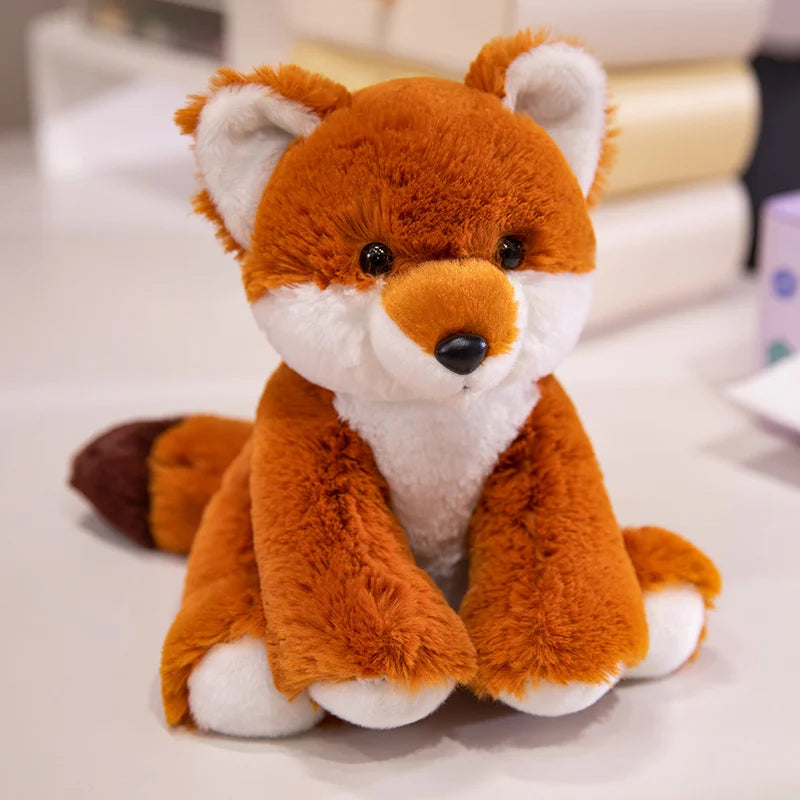 Cute Plush Animal Toys Set Panda Bear Fox Raccoon Elephant Giraffe Frog Soft Stuffed Dolls for Kids Sleep Appliance Baby Gift