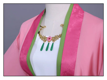 The Apothecary Diaries Maomao Cosplay Costume Wig Pink Dress Hanfu Necklace Earrings Halloween Party for Women Girls Prop iCoser