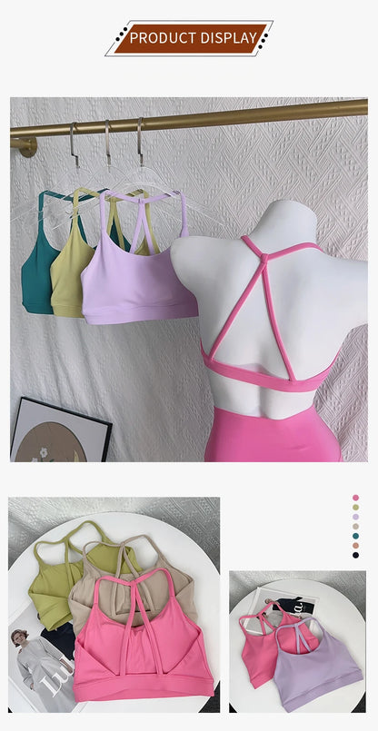 Women Fitness Sports Bra Top Sexy Beauty Back Shockproof Quick-Dry Gym Crop for Running Pilates Yoga