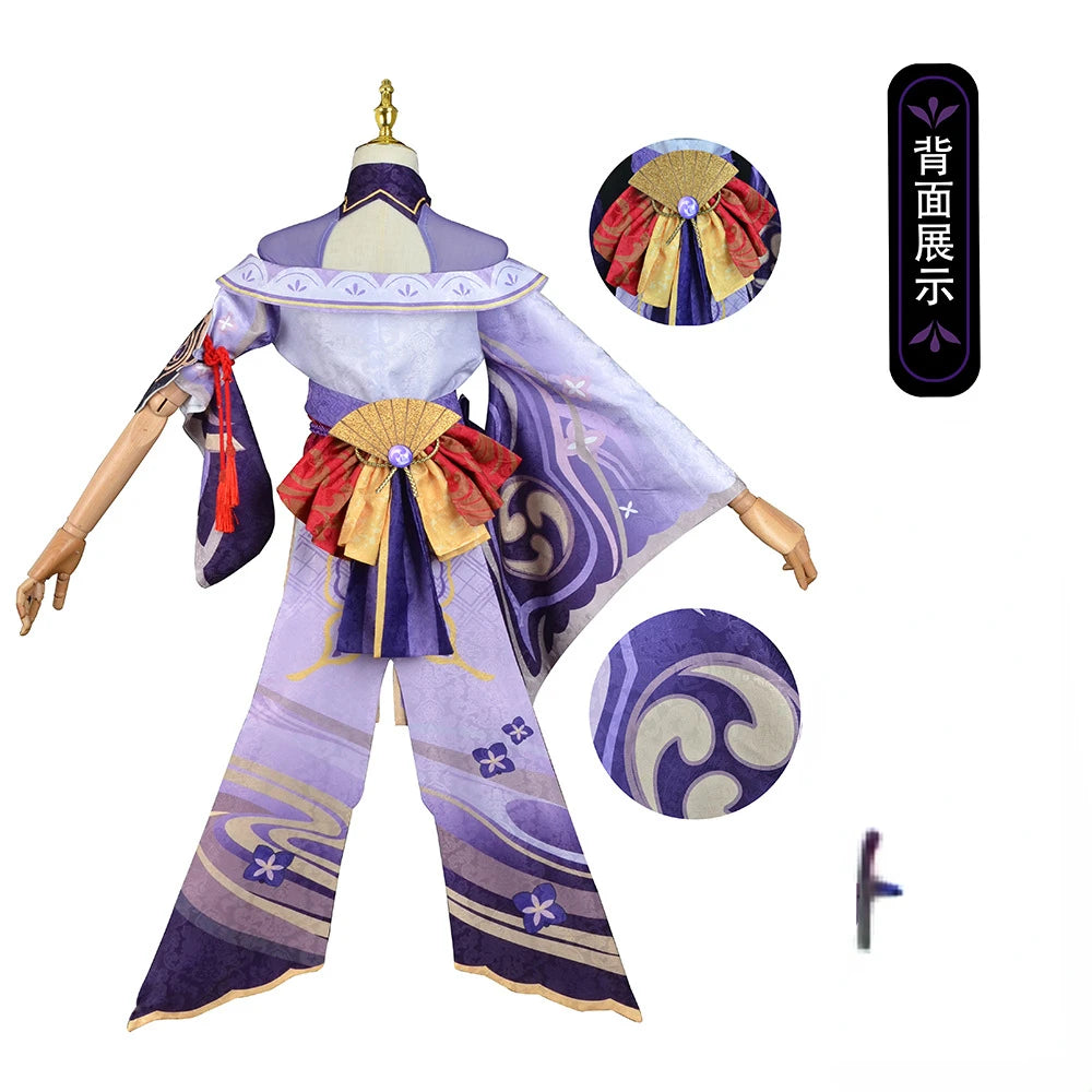 Genshin Impact Raiden Shogun Baal Costume Set Cotton Polyester