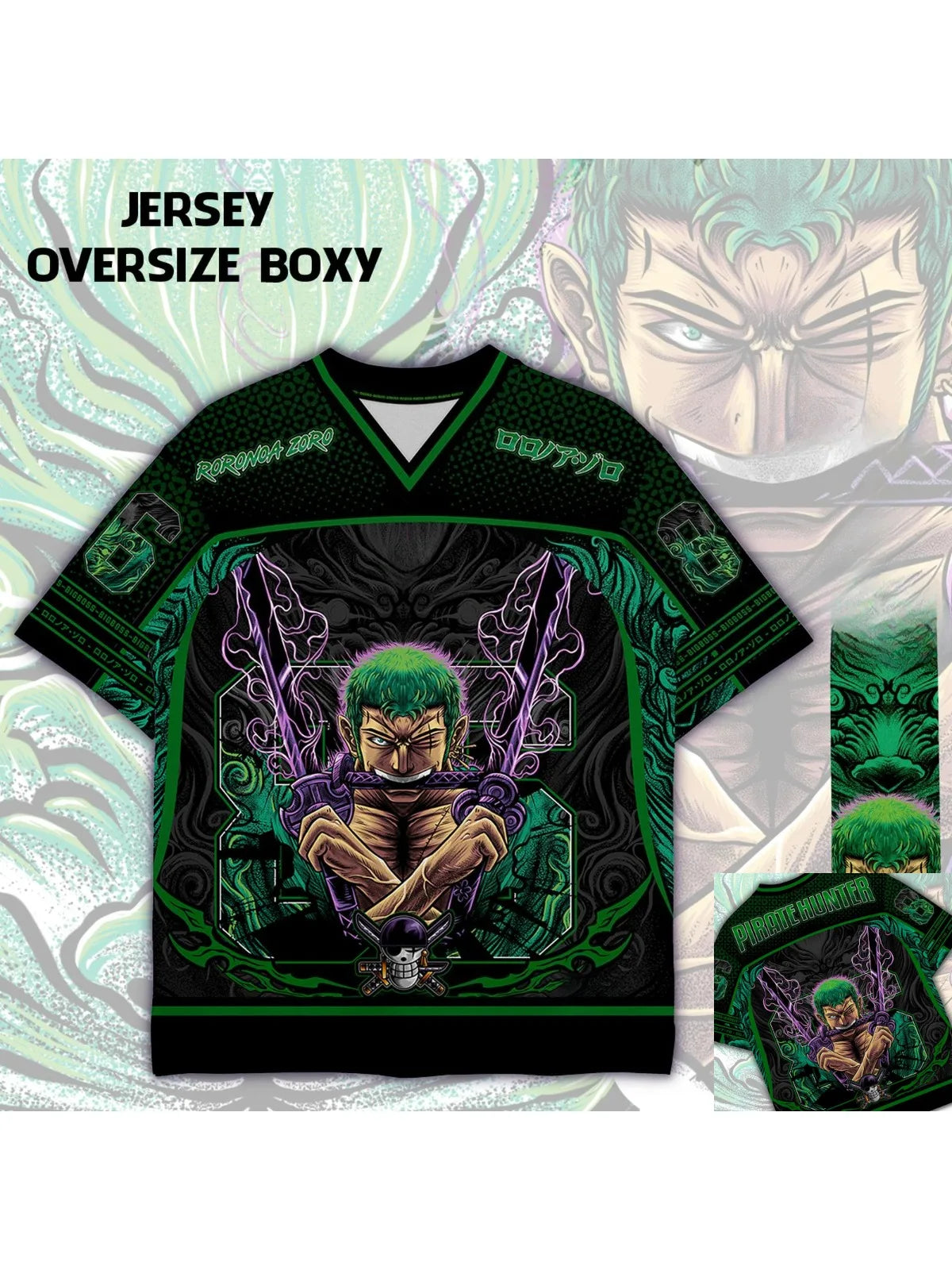 86 Jersey One Piece RORONOA ZORO Anime Y2k Korean Style Baseball Hockey T-shirt Fashion Streetwear Anime Daily Unisex Tops Tees