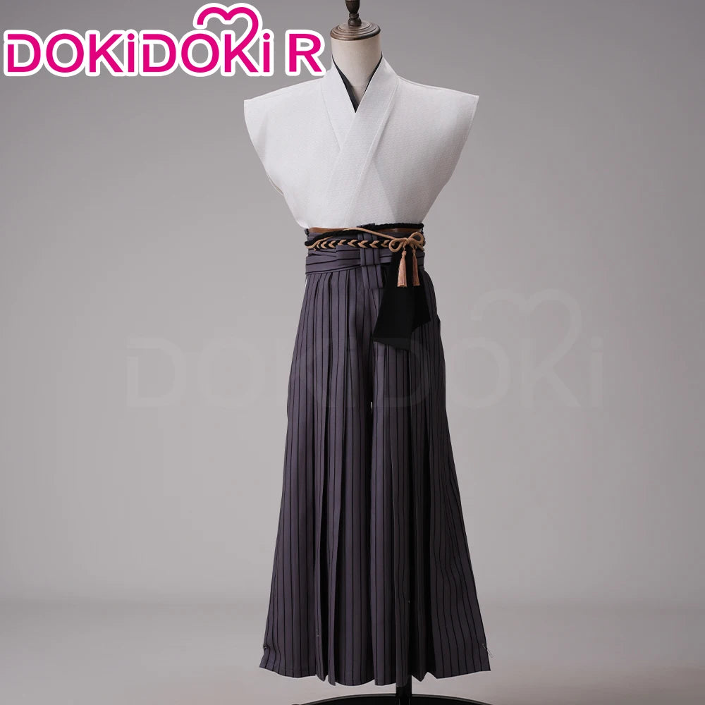 Kotoyuki Tsuneki Cosplay Costume Game【S-2XL】DokiDoki-R Men White Black Kimono Fox Mask Cosplay Suits Plus Size