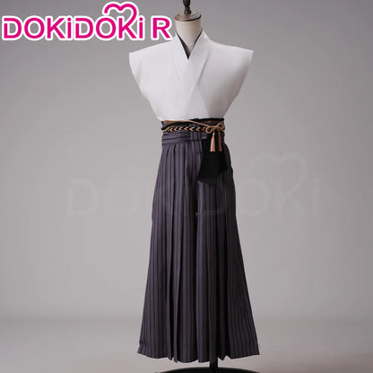 Kotoyuki Tsuneki Cosplay Costume Game【S-2XL】DokiDoki-R Men White Black Kimono Fox Mask Cosplay Suits Plus Size